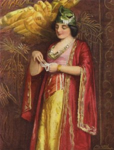 ダマスカスの商人の妻（カラーリトグラフ 作： Henry Andrew Harper