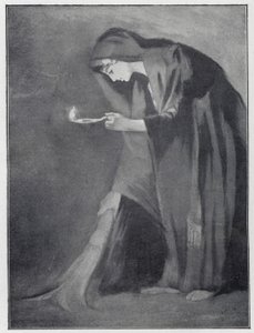落としたコインを探す東洋人女性（リトグラフ 作： Henry Andrew Harper