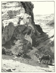大岩の影、War Sabo付近（リトグラフ 作： Henry Andrew Harper