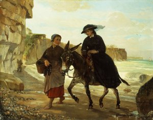 観光客と漁師、1870 作： Henry Bacon