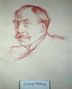 オクターブ・ミラボー（1848-1917）1901年（紙に赤チョーク）