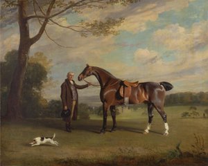 ハンターを抱くシュルーズベリーの新郎の伯爵 作： Henry Bernard Chalon