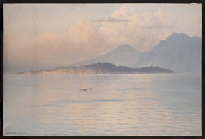 マッジョーレ湖、パランツァ、1926年（油彩） 作： Henry Brokman Knudsen