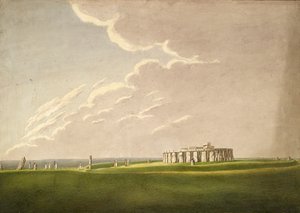 ストーンヘンジのアンテディルヴィアン大神殿: 北から見た元の状態、1824～1839 年
