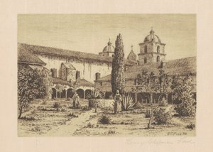 庭園、ミッション・サンタバーバラ、1888年。 作： Henry Chapman Ford