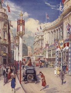 ロンドンのオックスフォード・サーカスに面したリージェント・ストリート（カラーリソ） 作： Henry Charles Brewer