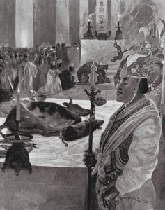 儒教寺院の生け贄（リトグラフ） 作： Henry Charles Seppings Wright