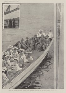 HMSドリスの武装カッターでトランスポートミルウォーキーに運ばれたクロニエ、彼の妻、息子、およびスタッフ