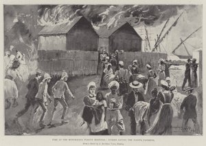 看護師がネイティブの患者を救うモディカナペスト病院で火災 作： Henry Charles Seppings Wright
