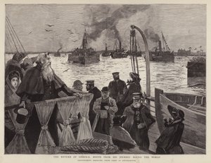イギリスの救世軍創設者、ウィリアム・ブース将軍が世界ツアーを終えてサウサンプトンに戻ってきた。 作： Henry Charles Seppings Wright