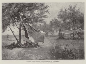 Seaforth Highlandersの前哨基地、モダーリバーでの日中のビバーキング 作： Henry Charles Seppings Wright