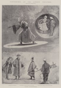 ロンドンの劇場でのパントマイム（リトグラフ 作： Henry Charles Seppings Wright