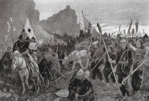 口に "ビッツ "をくわえた兵士たち（リトグラフ） 作： Henry Charles Seppings Wright