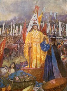 戦場で皇帝を宣言する大元帥（カラーリトグラフ） 作： Henry Charles Seppings Wright