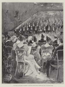 ハーレックの男の行進、ウィンザー城で女王の前で歌うウェールズ合唱団 作： Henry Charles Seppings Wright