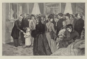 ワシントンのホワイトハウスでの大統領の公開レセプション 作： Henry Charles Seppings Wright