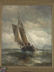 アンカレッジに向けて走る（キャンバスに油彩） 作： Henry Chase