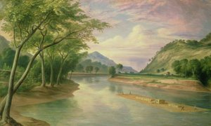 マリエッタ近くのオハイオ川、1855 作： Henry Cheever Pratt