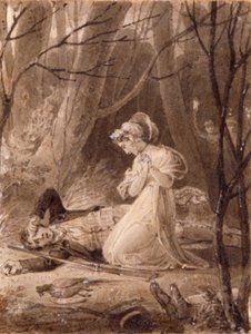 ジョージ・クラッブ作『テイルズ オブ ザ ホール』のシーン、19 世紀。 作： Henry Corbould