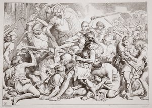 ヘレワードがアルフトルダを救う方法、パブ、チャールズキングスレーのヘレワード大王のイラスト。 1870年、CGルイスによる彫刻（鋼板の彫刻） 作： Henry Courtney Selous