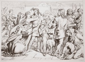 ヘレワードがクマを倒した方法、チャールズキングスレーのヘレワード大王のイラスト、パブ。 1870年、CGルイスによる彫刻（鋼板の彫刻） 作： Henry Courtney Selous