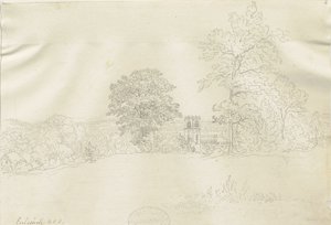 エックレスホール村：ペン画、ND［1788-1855］（デッサン 作： Henry Curzon Allport
