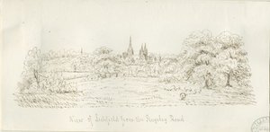 リッチフィールド-北の景色（遠景）：ペン画、nd［1788-1855］（図面 作： Henry Curzon Allport