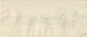リッチフィールド-北の景色（遠景）：鉛筆画、nd [1788-1855] （図面 作： Henry Curzon Allport