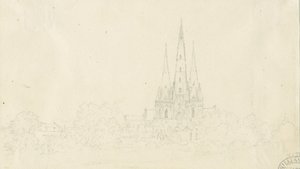 リッチフィールド大聖堂-イーストビュー：鉛筆画、nd [？19セント]