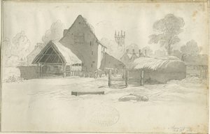 シェンストーン-農場：セピア色のデッサン、nd [1788-1855]（デッサン） 作： Henry Curzon Allport