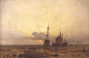 海岸線、夕方 作： Henry Dawson