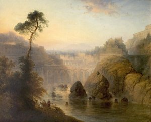 イタリア、テヴェレ川 作： Henry Dawson