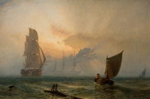 イギリスの木製の壁、1856 年。 作： Henry Dawson