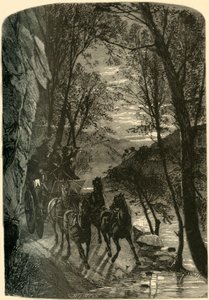 恋人たちの飛躍 - 夜のアプローチ」、1872年。 作： Henry Duff Linton