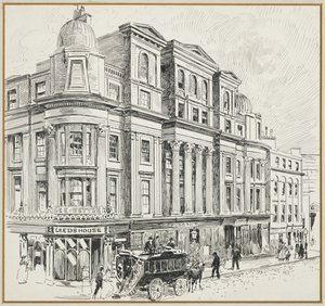 マーケット・ストリートのニューオールズ・ビルディング、現在の王立取引所跡地 作： Henry Edward Tidmarsh