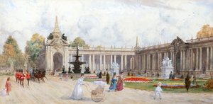 パブリック・ガーデン（水彩画） 作： Henry Edward Tidmarsh