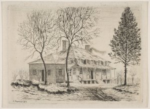 1870年のオールドニューヨークの風景の中のソメリンダイクハウス 作： Henry Farrer