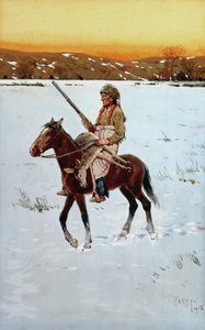 1912年に狩猟から戻ってきたインド人 作： Henry Francois Farny