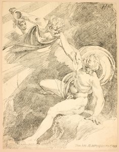 天のガニメデ、ポリオートグラフィーの標本の第 2 号のプレート XV 作： Johann Heinrich Füssli