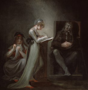 ミルトンが娘に口述する、1794 作： Johann Heinrich Füssli