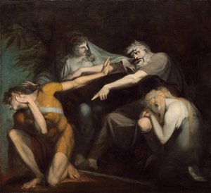 息子ポリュネイケースを呪うオイディプス、1786年。 作： Johann Heinrich Füssli