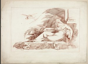 キューピッドと眠る女 作： Johann Heinrich Füssli