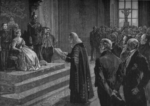 クリミア戦争の前夜、1891年に女王に愛国的な演説を行った仲間と庶民