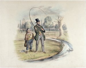 スズキ釣り、テディントン、「釣り」（手塗りのリソ）の6つの画像のセットから 作： Henry Heath