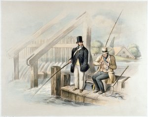 釣り釣り、ベディントンパーク、「釣り」（手塗りのリソ）の6つの画像のセットから 作： Henry Heath