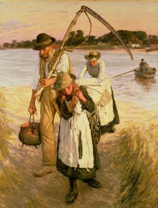 農村の出稼ぎ労働者（家族） 作： Henry Herbert La Thangue