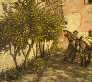 オレンジを集める、1929 作： Henry Herbert La Thangue
