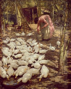 小さなホールディング、1896 作： Henry Herbert La Thangue