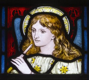 Kirkstall、St Stephen、Heaton Butler＆Bayne、Henry Holiday、Head of a Maiden、c.1870 作： Henry Holiday