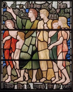 O All Ye Children Of Men、ベネディサイトウィンドウの詳細、1895年頃（ステンドグラス） 作： Henry Holiday